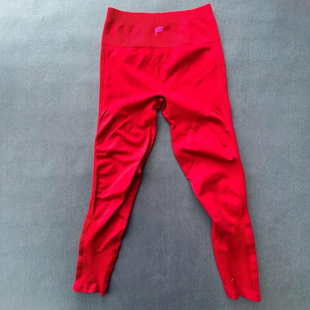 Fabletics Red Sync High-Waisted Seamless Leggings Size Small